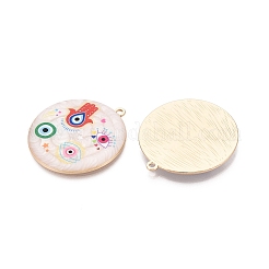 Printed Alloy Enamel Pendants&nbsp;ENAM-N071-12G-02