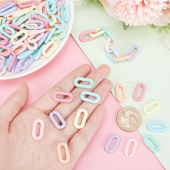 140Pcs 7 Colors Acrylic U-shaped Open Link Ring&nbsp;SACR-PH0001-04