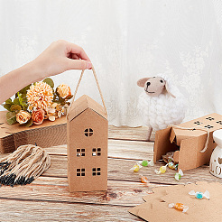 House Shaped Kraft Paper Candy Totes&nbsp;CON-WH0105-01