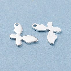 ステンレススチールチャーム201個  蝶  銀  8.5x14x0.8mm  穴：1.2mm&nbsp;STAS-H436-55S