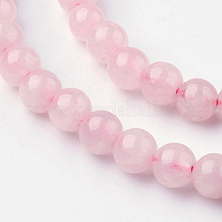 天然石ローズクォーツビーズ連売り  ラウンド  4~4.5mm  穴：1mm  約85~90個/連  14.9インチ（38cm）&nbsp;G-G735-59-4mm