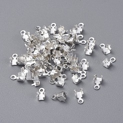 真鍮カップチェーンエンド  ラインストーンカップチェーンコネクター  銀  7x3.5mm  穴：1.4mm  内径約3.3mm&nbsp;EC288-2S