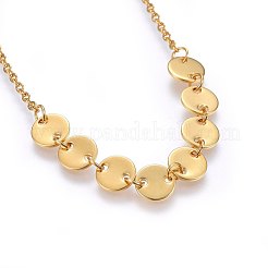 304ステンレススチールリンクブレスレット  カニカン付き  フラットラウンド  ゴールドカラー  7-7/8インチ（20cm）  2mm&nbsp;BJEW-H579-03G