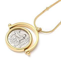 Ion Plating(IP) 304 Stainless Steel Rotatable Alexander Pendants Necklaces&nbsp;NJEW-K259-07G