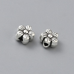 合金のスペーサービーズ  花  アンティークシルバー  6x6.5x4mm  穴：1.4mm&nbsp;FIND-WH0366-225AS-01