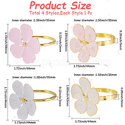 4Pcs 4 Colors Flower Alloy Enamel Napkin Rings&nbsp;AJEW-GF0011-11