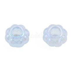 電気メッキアクリル製ヨーロピアン大穴ビーズ  パールカラーの  花  ミックスカラー  12x12x8mm  穴：5mm&nbsp;OACR-N010-059