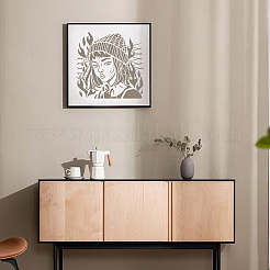 ペット中空アウト図面絵画ステンシル  DIYスクラップブック用  フォトアルバム  人間  300x300mm&nbsp;DIY-WH0405-0070