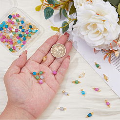 84Pcs 14 Style Dyed & Heated Natural Quartz Connector Charms&nbsp;PALLOY-AB00246