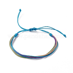 4Pcs 4 Style Alloy & Glass Braided Bead Bracelets Set&nbsp;BJEW-B065-09E