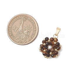 Natural Mixed Gemstone Faceted Round Cluster Flower Pendants&nbsp;PALLOY-MZ01197