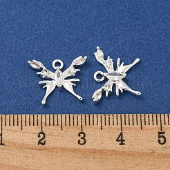 Brass Micro Pave Clear Cubic Zirconia Pendants&nbsp;KK-Z057-02S