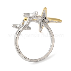 Star Brass Open Cuff Rings for Women&nbsp;RJEW-B062-14GP