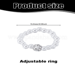 1Pc Imitation Pearl Beads Finger Rings&nbsp;RJEW-LP0003-52