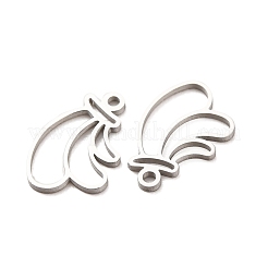 304ステンレススチールチャーム  バナナチャーム  レーザー切断  切り取る  ステンレス鋼色  13.5x9x1mm  穴：1.1mm&nbsp;STAS-F367-18P