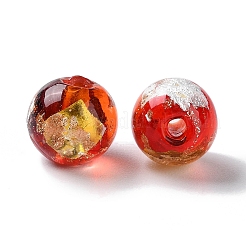Handmade Gold & Silver Foil Lampwork Beads&nbsp;GLAA-G107-07B-11