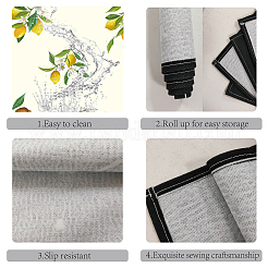 Rectangle with Lemon Pattern Cotton Linen Cloth Table Mat&nbsp;AJEW-WH0196-001