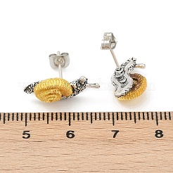 Alloy Two Tone Stud Earrings&nbsp;EJEW-D312-01ASG