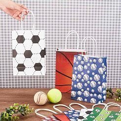25Pcs 5 Colors Rectangle with Sport Good Pattern Paper Bags&nbsp;CARB-OC0001-01