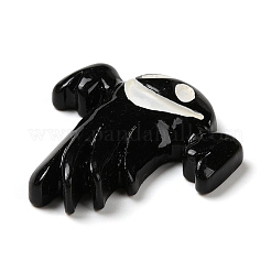 ゴースト ハロウィーン 不透明樹脂 デコデン カボション  ハロウィーンジュエリークラフト  ブラック  31x30.5x6.5mm&nbsp;LS-RESI-R446-01O