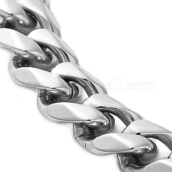 Non-Tarnish 304 Stainless Steel Cuban Link Chain Bracelet for Men Women&nbsp;BJEW-C048-02P