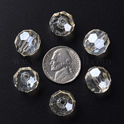 透明なアクリルビーズ  多面カット  サッカー  淡黄色  14x13.5mm  穴：2mm  約330個/500g&nbsp;MACR-S373-101-P08