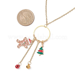 Christmas Alloy Enamel Gingerbread Man Pendant Necklace & Dangle Earrings Sets&nbsp;SJEW-JS01343