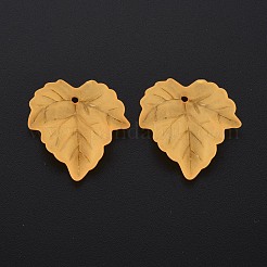 秋のテーマ透明なつや消しアクリルパーツ  カエデの葉  砂茶色  24x22.5x3mm  穴：1mm  約962個/500g&nbsp;PAF002Y-9