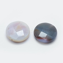 天然石瑪瑙ビーズ  多面カット  フラットラウンド  37x12mm  穴：1.8mm&nbsp;G-G760-F01