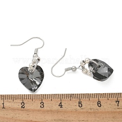 Heart Glass Dangle Earrings&nbsp;X-EJEW-JE01737