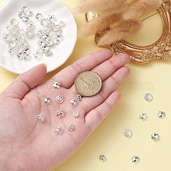 100 個 10 スタイル真鍮ビーズキャップ  花  銀  6~9x1.5~4mm  穴：0.9~1.4mm  10個/スタイル&nbsp;KK-CJ0002-07