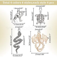 64Pcs 16 Styles Tibetan Style Alloy Pendants&nbsp;FIND-AR0005-39