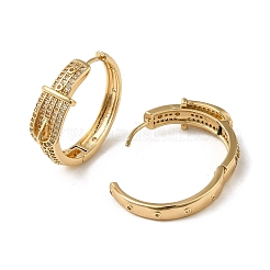 Brass Micro Pave Cubic Zirconia Dangle Hoop Earrings&nbsp;EJEW-L271-38KCG