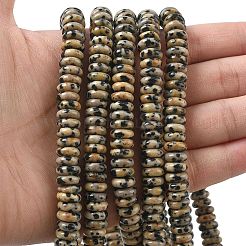 天然石ダルメシアンジャスパービーズ連売り  ディスク  8x3mm  穴：1.4mm  約125個/連  15.28''（38.8センチメートル）&nbsp;G-G329-A03-3x8mm