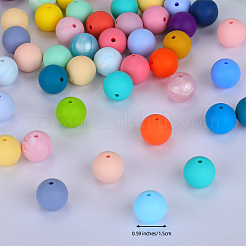 Round Silicone Focal Beads&nbsp;SI-JX0046A-97