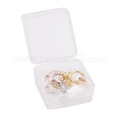 8Pcs 4 Colors Brass Clip-on Hoop Earring Converters Findings&nbsp;KK-ZZ0001-12