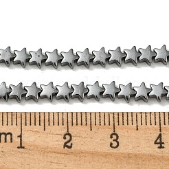 非磁性合成ヘマタイトビーズ連売り  スター  4x4.5x2.5mm  穴：0.5mm  約117個/連  15.75''（40センチメートル）&nbsp;G-I365-18