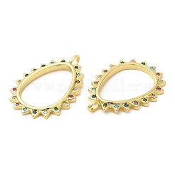 Brass Pave Cubic Zirconia  Pendants&nbsp;KK-Z028-11G