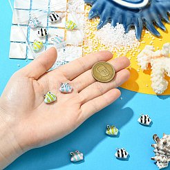12本6色合金エナメルチャーム  魚  ミックスカラー  13.5x15.5x5.5mm  穴：1.6mm  2個/カラー&nbsp;ENAM-CJ0007-49