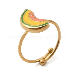 Adjustable 304 Stainless Steel Enamel Cuff Rings for Women&nbsp;LS-RJEW-B152-01G-01
