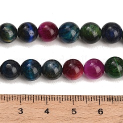 グレードAB天然タイガーアイビーズ連売り  染め  ラウンド  カラフル  8.5mm  穴：1.2mm  約46~48個/連  14.76''（37.5センチメートル）&nbsp;X-G-F591-18-8mm-06