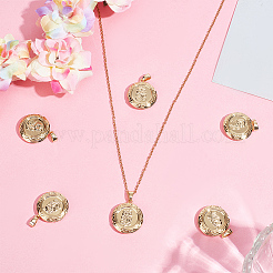 6Pcs Brass Locket Pendants&nbsp;KK-BBC0015-49