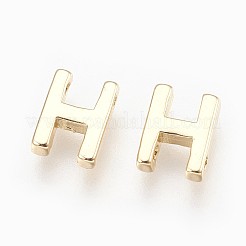 真鍮製チャーム  18KGP本金メッキ  文字.h  7~8.5x4~7.5x2mm  穴：1mm&nbsp;LS-X-KK-S341-50H