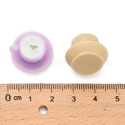 不透明樹脂ペンダント  コーヒーカップの魅力  プラチナ鉄ループ付き  ミックスカラー  17x20.5x19.5mm  穴：2mm&nbsp;RESI-A047-03