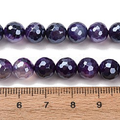 Electroplated Natural Agate Beads Strands&nbsp;G-B191-A07-8mm-10