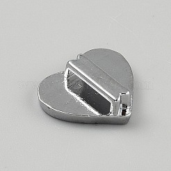 合金スライドのチャームは、セッティングをカボション  プラチナ  ハート  12.5x14.5x4.5mm&nbsp;FIND-WH20031-11B-P
