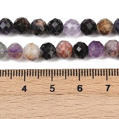 天然石蛍石ビーズ連売り  多面カットラウンド  6.5mm  穴：0.8mm  約63個/連  14.96''（38センチメートル）&nbsp;G-RM2025-A36-6mm