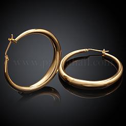 Adorable Design Ring Brass Hoop Earrings&nbsp;EJEW-BB07351-G