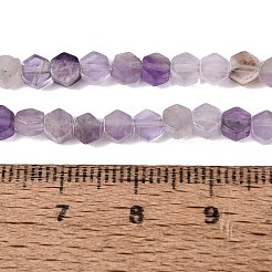 天然石アメジストビーズ連売り  六角  3.5~4x4~4.5x2~3.5mm  穴：0.5~0.6mm  約95~104個/連  15.16~15.94インチ（38.5~40.5cm）&nbsp;GG-N002-02A-05