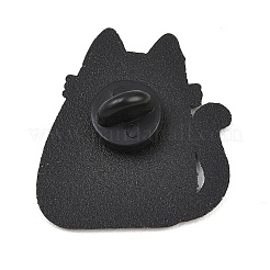 エナメルピン  バックパック用合金ラペルピンバック  猫の形  33x30mm&nbsp;JEWB-I056-02EB-02